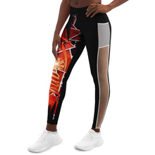 Load image into Gallery viewer, Womens Mesh Pocket Leggin Orange
