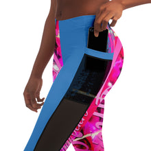 Load image into Gallery viewer, Women&#39;s Mesh Pocket Legging blue

